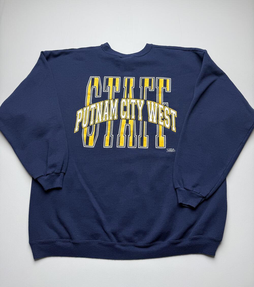 Vintage Hanes Sweatshirt Mens XL Blue Fleece Putnam City West Staff USA